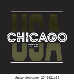 usa chicago city design typography vector illustration