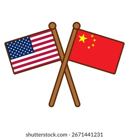 USA and China cross flags vector on white background
Vector country flags intersecting