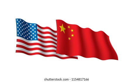 Usa China Flags Vector Illustration On Stock Vector Royalty Free Usa China Flags Vector Illustration On Stock Vector Royalty Free