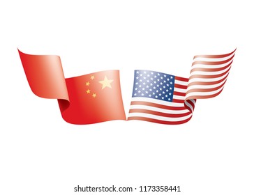 Usa China Flags Vector Illustration On Stock Vector Royalty Free Usa China Flags Vector Illustration On Stock Vector Royalty Free