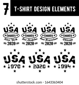 Usa cities for t-shirt design