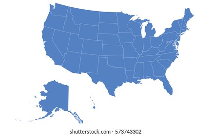Usa City map blue