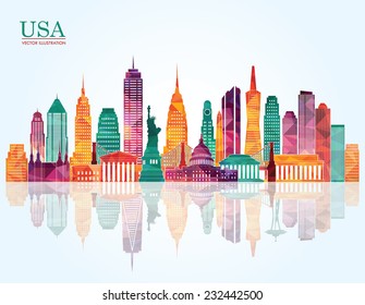 USA ckyline. Vector illustration