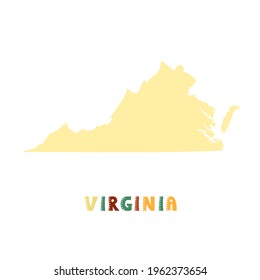 USA collection. Map of Virginia - yellow silhouette