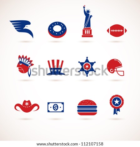 USA - collection of vector icons