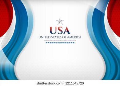 USA Color flag concept background for independence, veterans, labor, memorial day and other events, Vector illustration Design