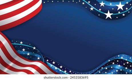 USA Color flag concept background for independence, veterans, labor, memorial, national days and events, Vector illustration Design