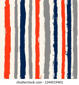 usa color style red and blue striped background. grunge brush lines seamless pattern. paint stripe vector graphic ink brush strokes. grunge stripes, patriotic paintbrush line. texture lines backdrop 