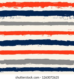 usa color style red and blue striped background. grunge brush lines seamless pattern. paint stripe vector graphic ink brush strokes. grunge stripes, patriotic paintbrush line. texture lines backdrop 