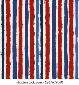 usa color style red and blue striped background. grunge brush lines seamless pattern. paint stripe vector graphic ink brush strokes. grunge stripes, patriotic paintbrush line. texture lines backdrop 