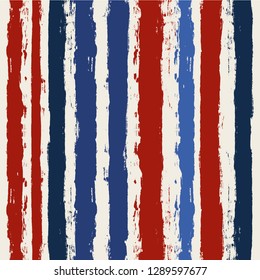 usa color style red and blue striped background. grunge brush lines seamless pattern. paint stripe vector graphic ink brush strokes. grunge stripes, patriotic paintbrush line. texture lines backdrop 