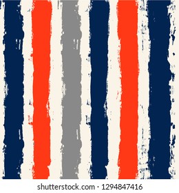 usa color style red and blue striped background. grunge brush lines seamless pattern. paint stripe vector graphic ink brush strokes. grunge stripes, patriotic paintbrush line. texture lines backdrop 