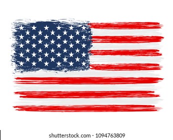 USA colorful brush strokes painted flag – stock vector