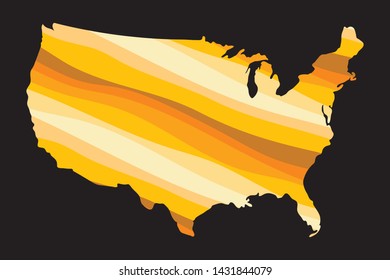 USA colorful vector map silhouette
