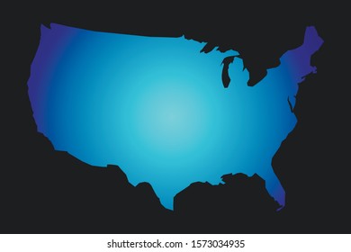USA colorful vector map silhouette