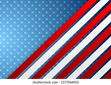 USA colors abstract bright corporate background. Independence Day vector design