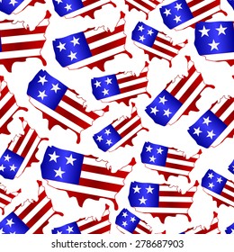 usa colors map shape celebration seamless pattern eps10