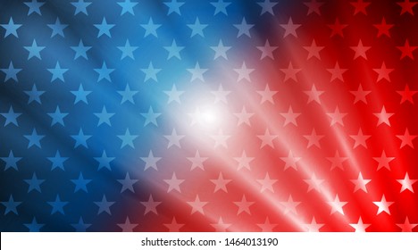 USA colors  stars   rays abstract bright poster design  Independence Day modern vector background  Concept american flag