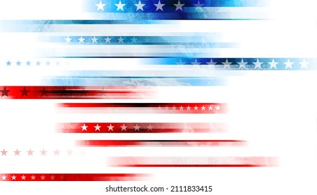 USA colors, stars and stripes abstract grunge design. Independence Day modern vector background. Corporate concept american flag