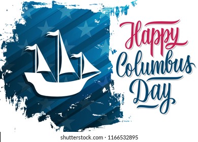 Usa Columbus Day Celebrate Banner Columbus Stock Vector (Royalty Free ...