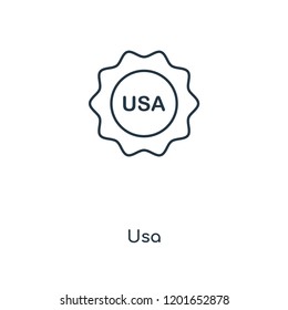Usa concept line icon. Linear Usa concept outline symbol design. This simple element illustration can be used for web and mobile UI/UX.