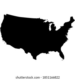 USA country map silhouette design vector