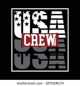 usa crew design typography vector illustration for print