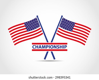 USA Crossed Emblem Flags Championship