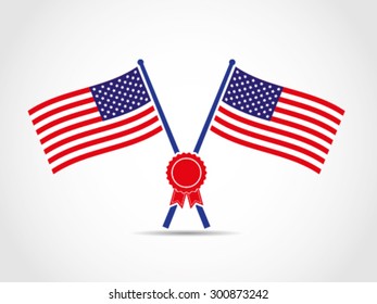 USA Crossed Flags Emblem Cerfication
