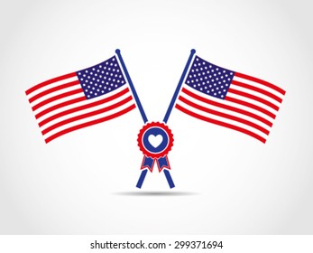 USA Crossed Flags Emblem Certification