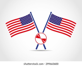 USA Crossed Flags Emblem Digital Content Disc
