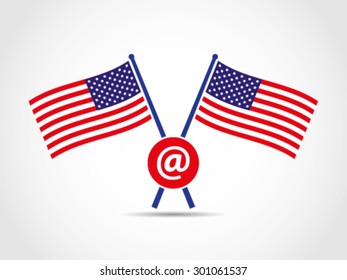 USA Crossed Flags Emblem Email