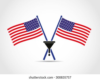 USA Crossed Flags Emblem Oil Consumption