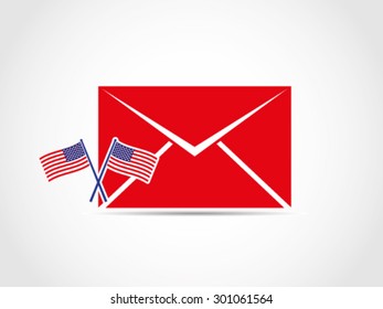 USA Crossed Flags Emblem Secret Mail