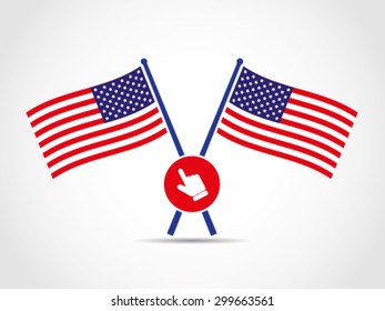 USA Crossed Flags Emblem Selection