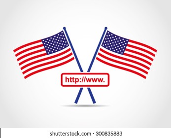 USA Crossed Flags Emblem Website