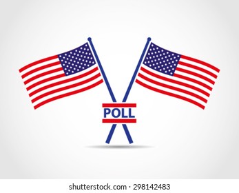 USA Crosses Flags Emblem Poll Election