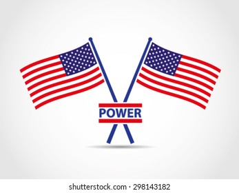 USA Crosses Flags Emblem Power