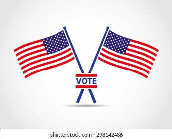 USA Crosses Flags Emblem Vote
