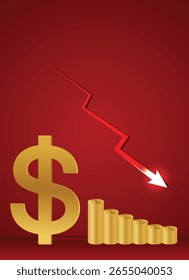 Cartel de Vector de gráfico de dólar de EE. UU.