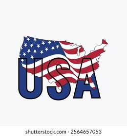 usa design with map behind with american flag elements for banner, printing etc. 