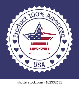 usa design over  blue  background vector illustration