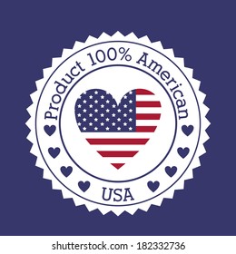 usa design over blue  background vector illustration