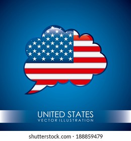 USA design over blue background, vector illustration