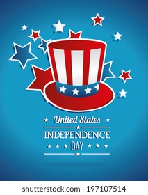 USA design over blue background, vector illustration
