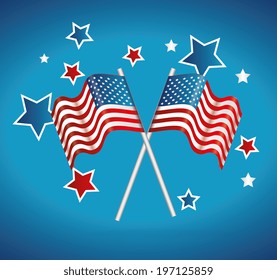 USA design over blue background, vector illustration