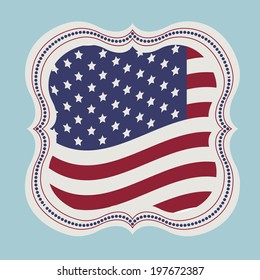 USA design over blue background, vector illustration