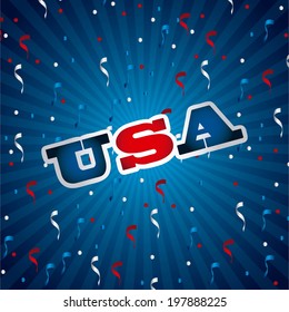 USA design over blue background, vector illustration