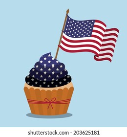 USA design over blue background, vector illustration