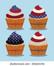 USA design over blue background, vector illustration